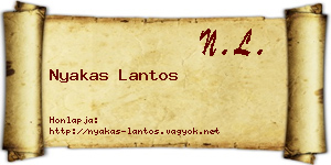 Nyakas Lantos névjegykártya